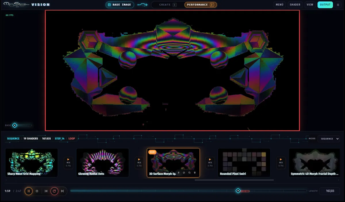 MaSeL Vision Interface im Performance-Modus